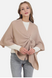 Solid Knitted Cape With Pull Through Closure