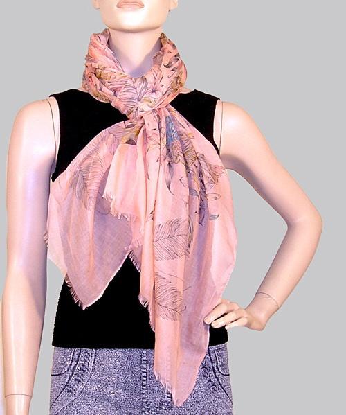 Paradise Birds Pattern Scarf/Pink