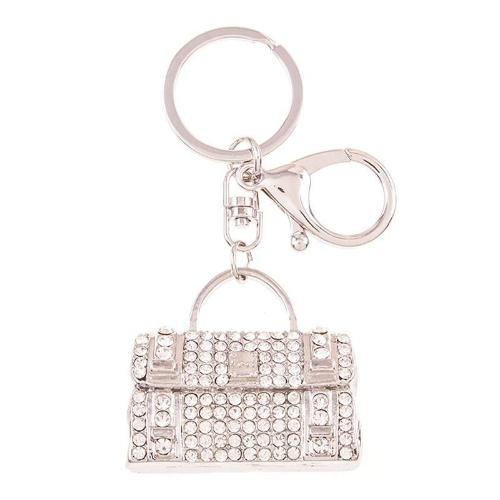 Miniature Purse Key Ring or Purse Charm Silver