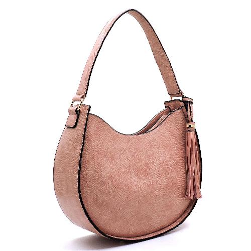 Python Snakeskin Shoulder Bag Blush