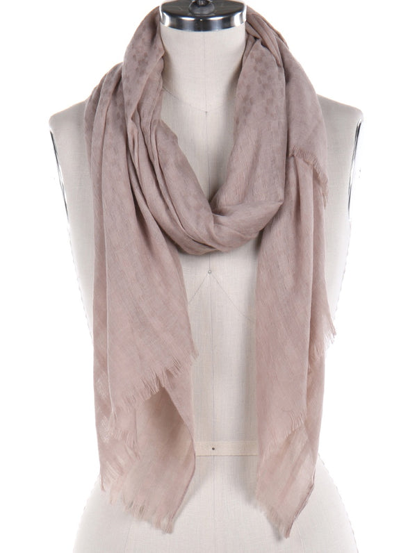 Frayed Edge Woven Scarf Brown
