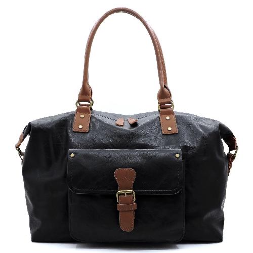 Front Pocket Duffle/Weekender Overnight Bag Black