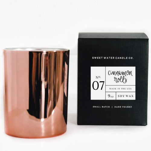 Cinnamon Rolls Soy Candle | Rose Gold