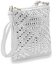 Rhinestone Design Crossbody White