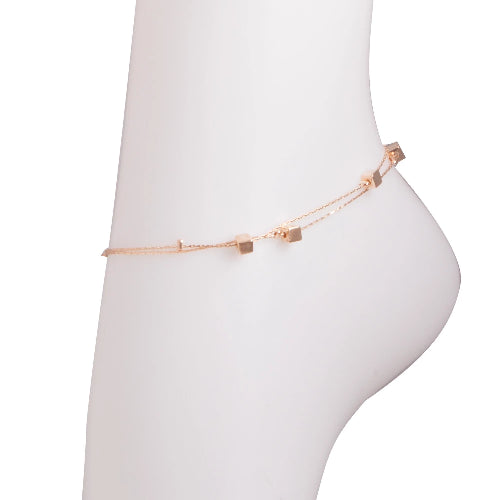 Adjustable Gold Double Strand Ankle Bracelet