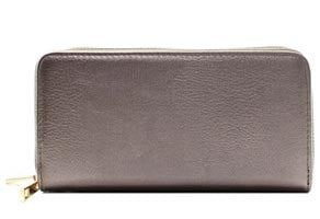Faux Leather Solid Color Double Zip Wallet