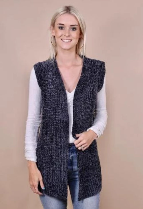 Chenille Vest Gray