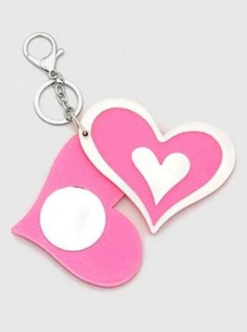 Heart Shape Mirrors Key Chain