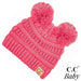 Double Pom Pom Baby Beanie Candy Pink