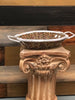 Beaded Basket with Woven Silver Metal Trim