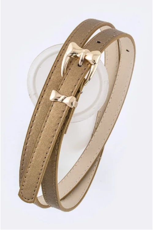 Bow Buckle Skinny Belt