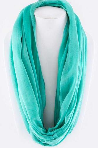 Solid Color Silky Infinity Scarf Mint