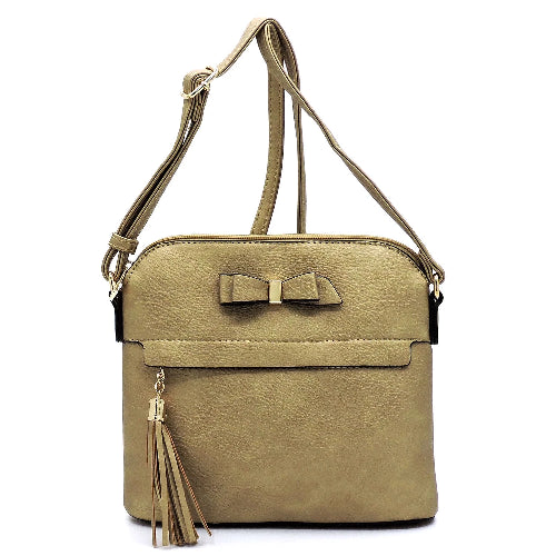 Bow Tassel Crossbody Gold