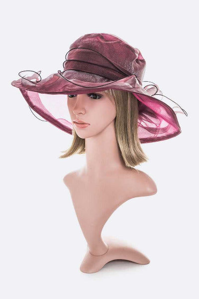 Organza Dress Hat Burgundy