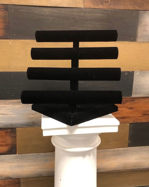 4-Tier Black Velvet Jewelry Display