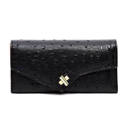 Ostrich Croc Trifold Wallet