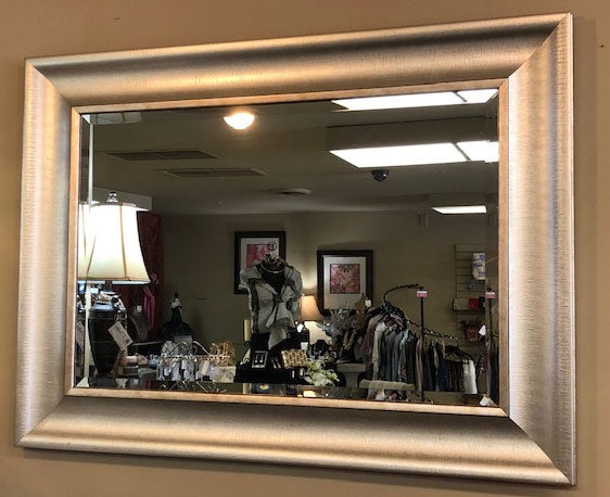 Brushed Metal Frame Mirror