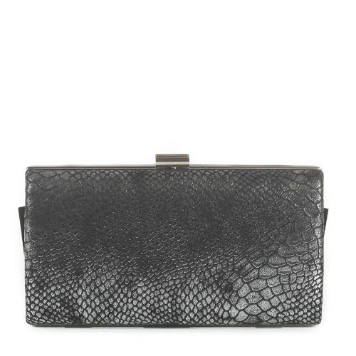Snakeskin Evening clutch Silver