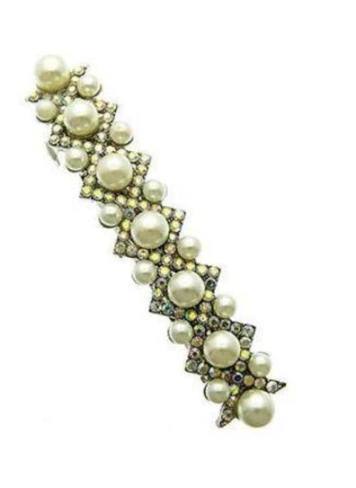 Faux Pearl & Crystal Hair Clip