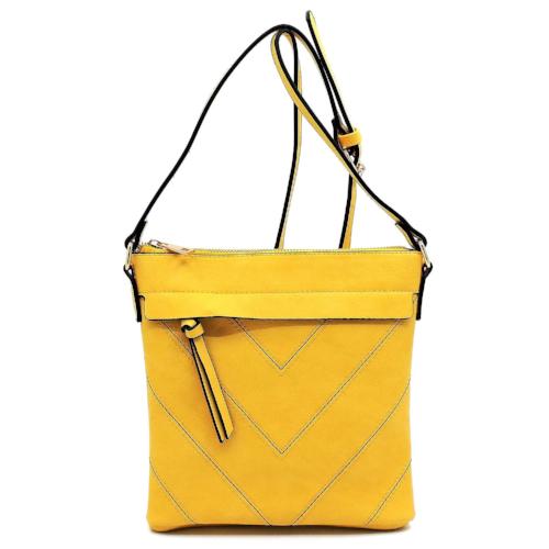 Chevron Patchwork Crossbody Yellow