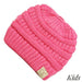 C.C Kids Messy Bun/Ponytail Beanies Candy Pink
