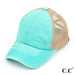 Distressed Criss Cross C.C Pony Cap Mint