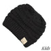 C.C Kids Messy Bun/Ponytail Beanies Black