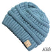 C.C Kids Messy Bun/Ponytail Beanies Denim