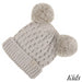 Kids Double Pom C.C BeanieBeige