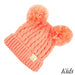 Kids Double Pom C.C Beanie Coral