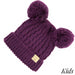 Kids Double Pom C.C Beanie Dark Purple