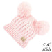 Kids Double Pom C.C Beanie Pale Pink