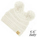 Double Pom Pom Baby Beanie Ivory