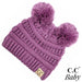 Double Pom Pom Baby Beanie Lavender