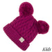 Kids Double Pom C.C Beanie Hot Pink