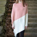 Big Zipper Point Oblong Poncho Blush/Ivory