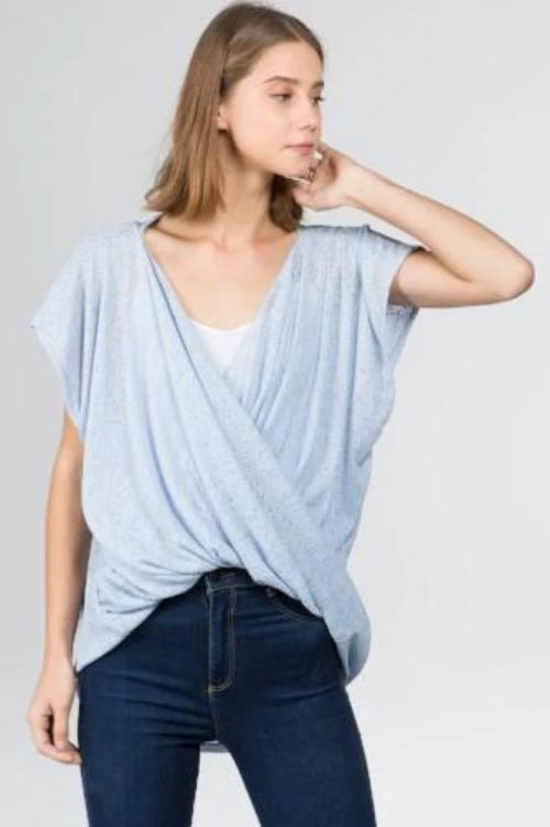 Sheer Knit Top Blue