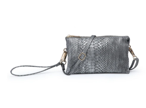Snakeskin Crossbody/Wrislet Pewter