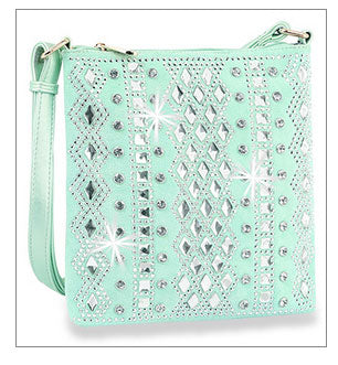 Dazzling Bling Pattern Crossbody Sling Mint