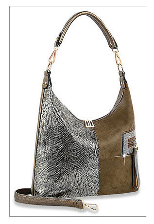 Multiple Textured Shoulder Bag Bronze