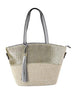 Tassel Accent Straw Tote Silver