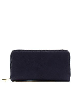 Faux Leather Solid Color Double Zip Wallet