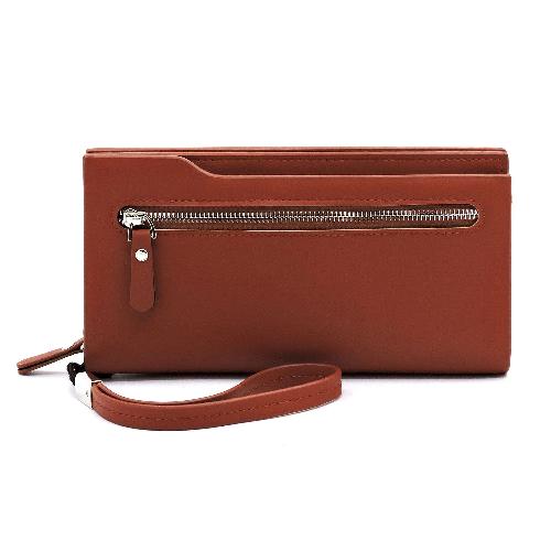 Zip Pocket Wallet/Wristlet Cognac