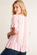 Striped Ruffle Hem Blouse Back