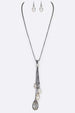 Crystal Teardrop Pendant Necklace Set