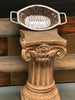 Beaded Basket with Woven Silver Metal Trim
