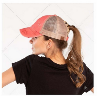 Distressed Criss Cross C.C Pony Cap