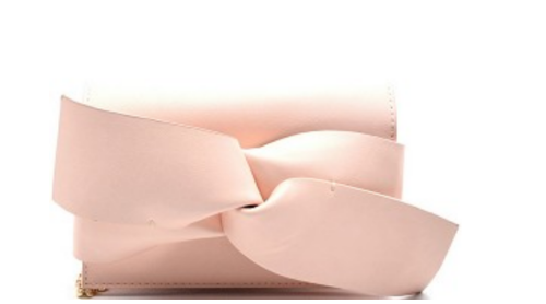 Bow Accent Clutch Blush