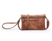 Hobo Wallet with Crossbody Strap Rust