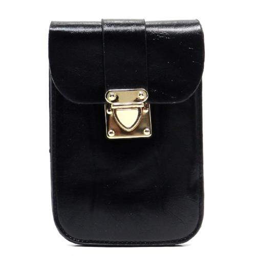 Push Lock Cell Phone Case Black